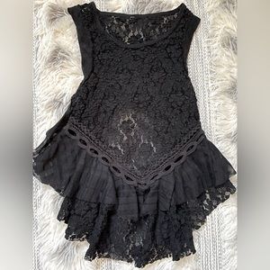 Free People Dark Bloom Lace Tank